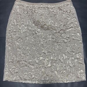 Loft Skirts Ann Taylor Loft Embossed Gold Pencil Skirt, Size 8